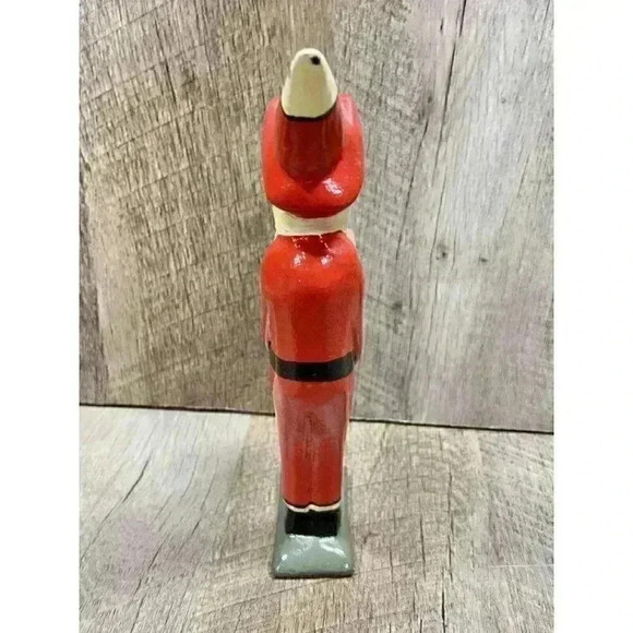 Handmade Wooden Santa Figure Present Carved Folk Art Yvens Leger Made In Haiti - Picture 6 of 8